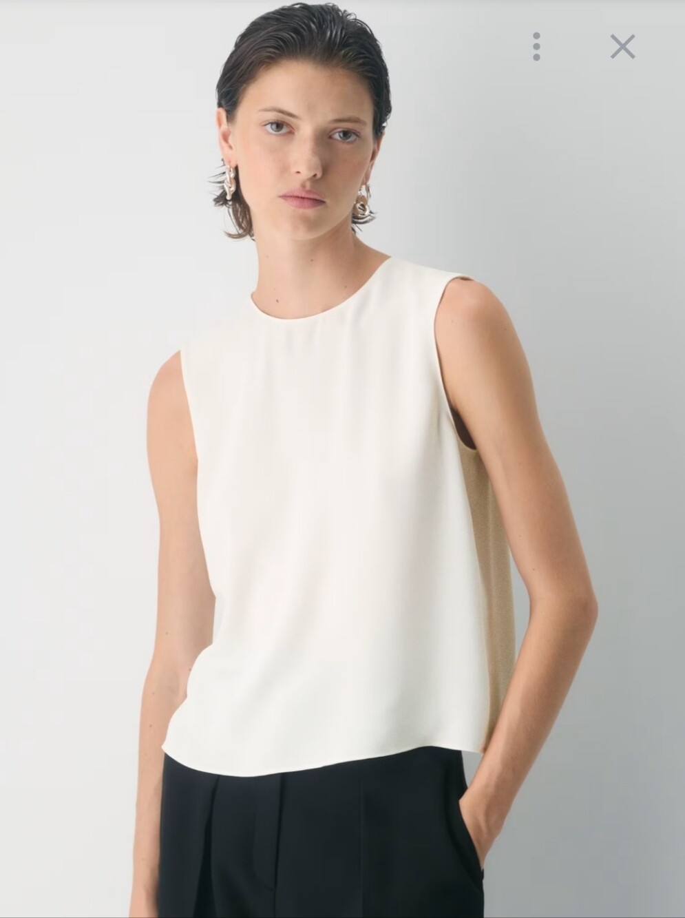 ARITZIA BABATON Belfry light pink round neck sleeveless loose fit blouse